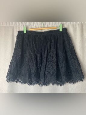 Dark Blue  Floral Lace Whimsygoth Y2K lace Skater Mini Skirt M